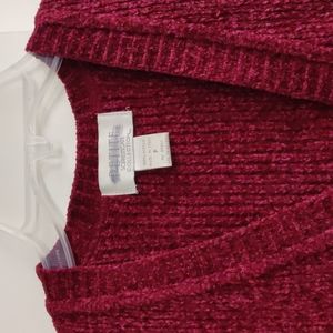 Red velour knit soft vest size p